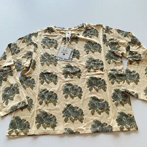 Kate Quinn Organics Long Sleeve Vetiver Rose Bamboo Boxy Tee 7-8 Years